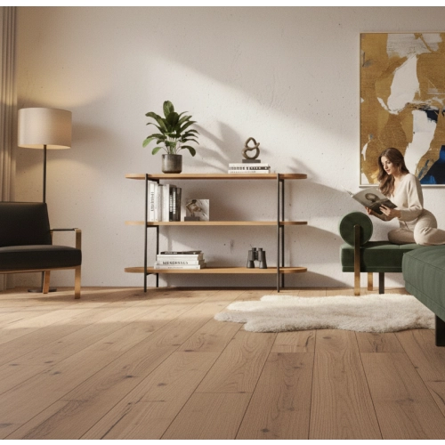 REGAŁ NA KSIĄŻKI 3 POZIOMOWY METALOWY DREWNO LITE DĄB JESION OLCHA  RNK-189